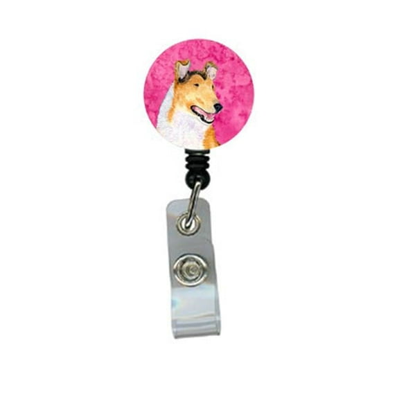 Carolines Treasures SS4746-PK-BR Collie Smooth Retractable Badge Reel Or Id Holder With Clip