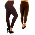 thumbnail image 6 of 1 Brown Seamless Plus Size One Fit Footless Stretchy Yoga Pants Leggings Women, 6 of 7