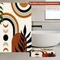 thumbnail image 5 of Dznils Boho Fabric Shower Curtain and Rug Sets, 16pc Modern Abstract Bathroom Curtain Sets, Brown, 72" x 72", 5 of 8