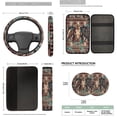 thumbnail image 7 of Binienty Southwestern Aztec Horse Automotive Seat Covers Full Set with Auto Steering Wheel Cover Comfortable Armrest Pad Easy to Install Vehicle Seat Belt Covers 14 PCS Car Interior Decor Set, 7 of 7