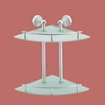 thumbnail image 2 of Renovators Supply Corner Glass/Stainless Shelf Dual Tiers Frosted Wall Storage Holder, 2 of 2