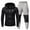 Black, variant on Men's Casual Tracksuit Set Autumn Comfortable Hooded Zip Up Sweatshirt And Matching Jogger Pants For Daily Wear Sports