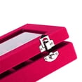 thumbnail image 3 of LANTWOO 24 Grids Velvet Glass Ring Earrings Jewelry Box Earrings Organizer Storage Holder Display Case (Pink), 3 of 7