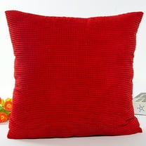 Rkxzt Throw Pillow Covers Soft Velvet Corduroy Striped Square Throw Pillows Cushion Cover for Couch Summer Decoration 18 X 18 Inch Red