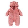 thumbnail image 4 of KJameas Baby Boys Girls Jumpsuit Fuzzy Fleece Bear Hooded Zip Up Footed, 4 of 5