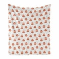 thumbnail image 1 of Fox Soft Flannel Fleece Throw Blanket, Sleeping Animals Pattern on Heats and Leaves Background Vintage Inspirations, Cozy Plush for Indoor and Outdoor Use, 50" x 70", Coral Beige, by Ambesonne, 1 of 6