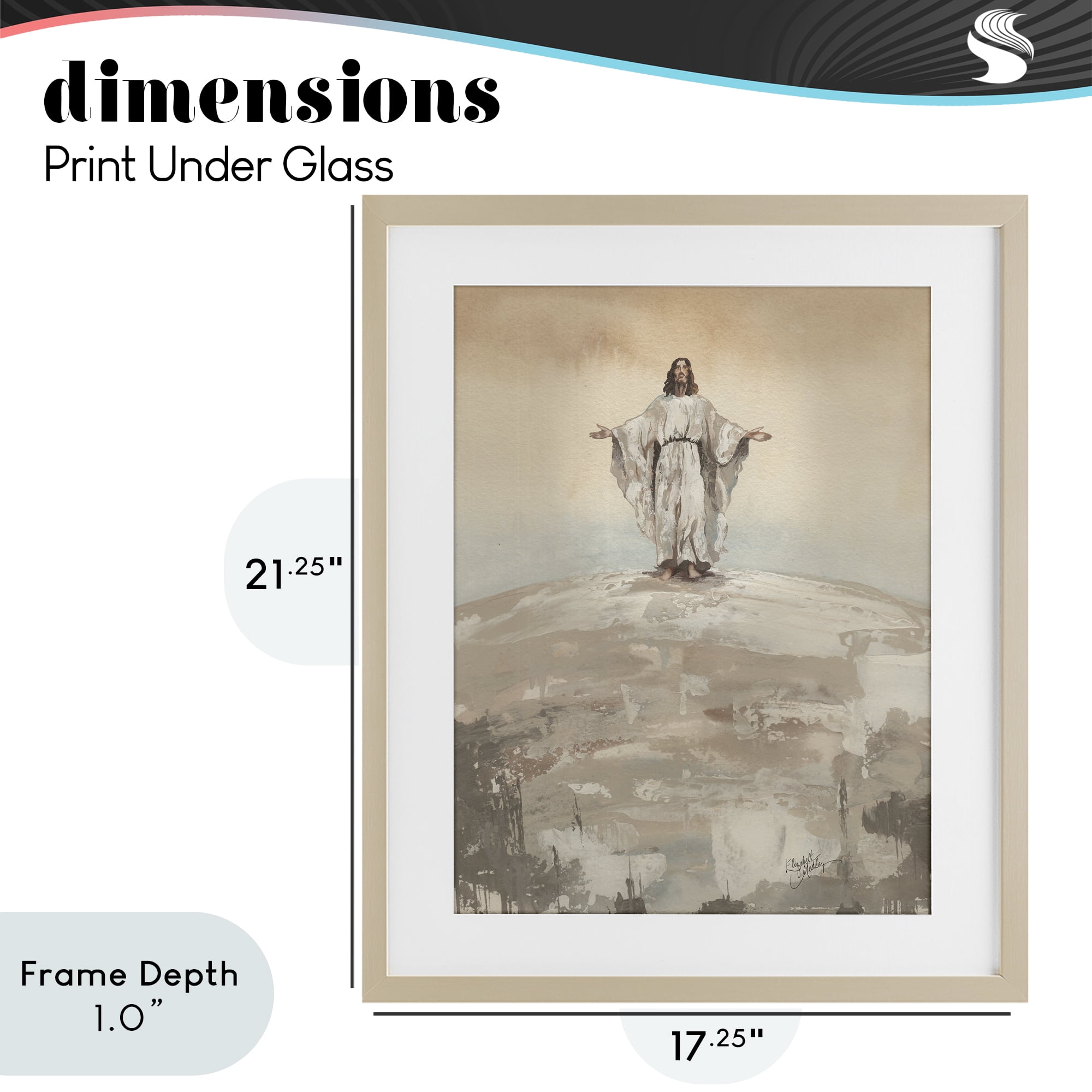 Stupell Industries Jesus on Hill Birch Framed Print Under Glass, design by Elizabeth Medley