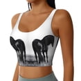 thumbnail image 2 of PAYOHTO Women's Sports Vest Black Horse White Photo Quick-drying Breathable Lightweight Elastic Exercise Daily Wear Summer Gift, 2 of 10