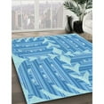 thumbnail image 2 of Ahgly Company Indoor Square Patterned Neon Blue Area Rugs, 6' Square, 2 of 6