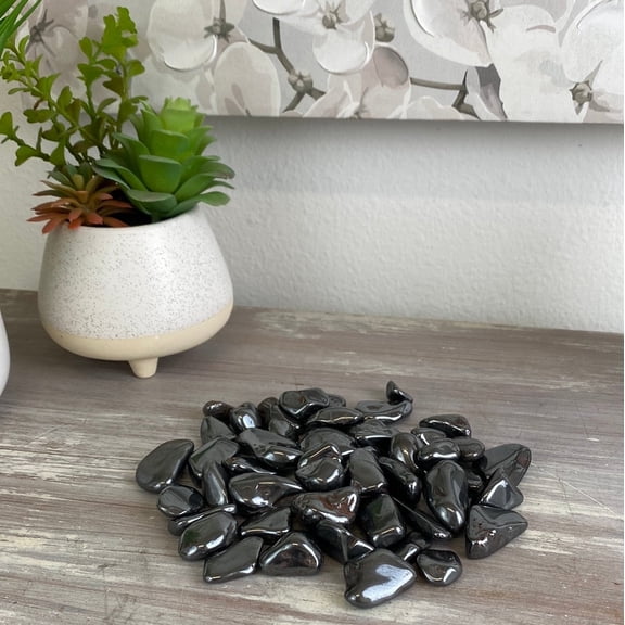 Crystal Joys 1 piece Hematite Tumbled Loose Gemstones, 1" Diameter