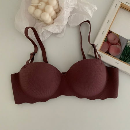 HCURIBAD Clearance! Super Gather Bra Soft Comfortable Gather Bra Wireless Up Bra Lift Bra Women Lingerie Everyday Sports Bras Wireless Bras  Push up Bra  Backless Bra  Bras for Women Purple D