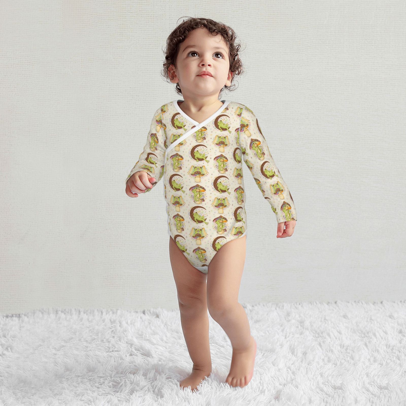 Xecao Frogs Print Baby unisex-baby Cotton Long-sleeve Bodysuits-2 Years