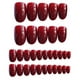 thumbnail image 4 of Caja de 24 unids/caja de uñas postizas con pegamento, longitud media, cabeza redonda, prensatelas artificiales de moda Vintage, vino tinto, decoración artística de uñas postizas, 4 of 4