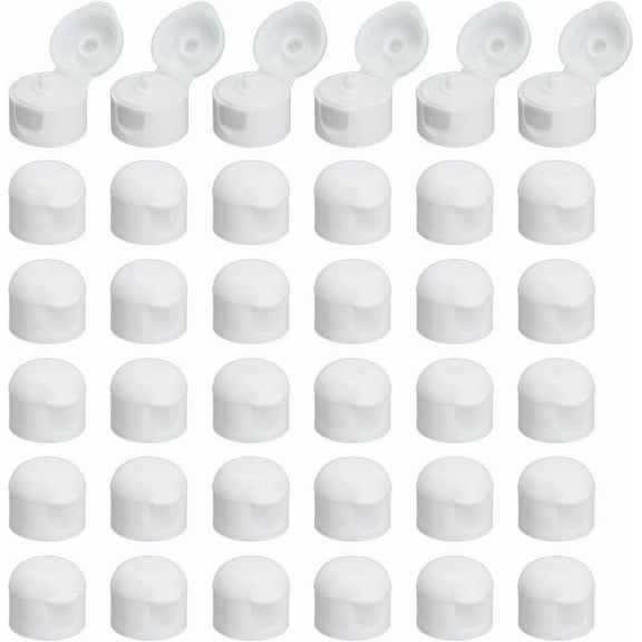 36Pcs 20/410 Dome Shaped Flip Top Dispensing Cap White Replacement Condiment Caps Reusable Plastic Bottle Cap Flip Top Lids Squeeze Bottles Dispensing Caps for Shampoo - Inner Diameter 20mm White