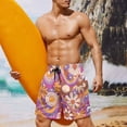 thumbnail image 3 of Garronmavis Hippy Flower His and Hers Couple Swimsuits Matching Set Women's String Two Piece Halter Top Triangle Bikini Set and Men's Swim Trunks Quick Dry Bathing Suit Big & Tall, 3 of 7