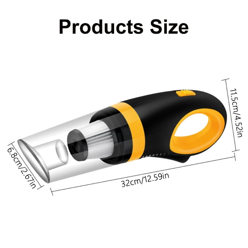 MultiFunctional Hand Vacuum, 6000PA USB Powered Car Vacuum Cleaner Quick Clean Up Tool for Pet Hair, Crumb, Debris