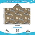 thumbnail image 2 of Brown Highland Cow Daisy Farmhouse Pattern Hooded Bath Towel，50"x30" for Ages 3 To 12 Kids, Quick Dry Lightweight Soft Microfiber Hood Beach Towel Cover Up for Kids, 2 of 7
