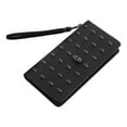 thumbnail image 3 of Cartera larga de PU con cremallera y diseño de calavera para mujer (negro), 3 of 5