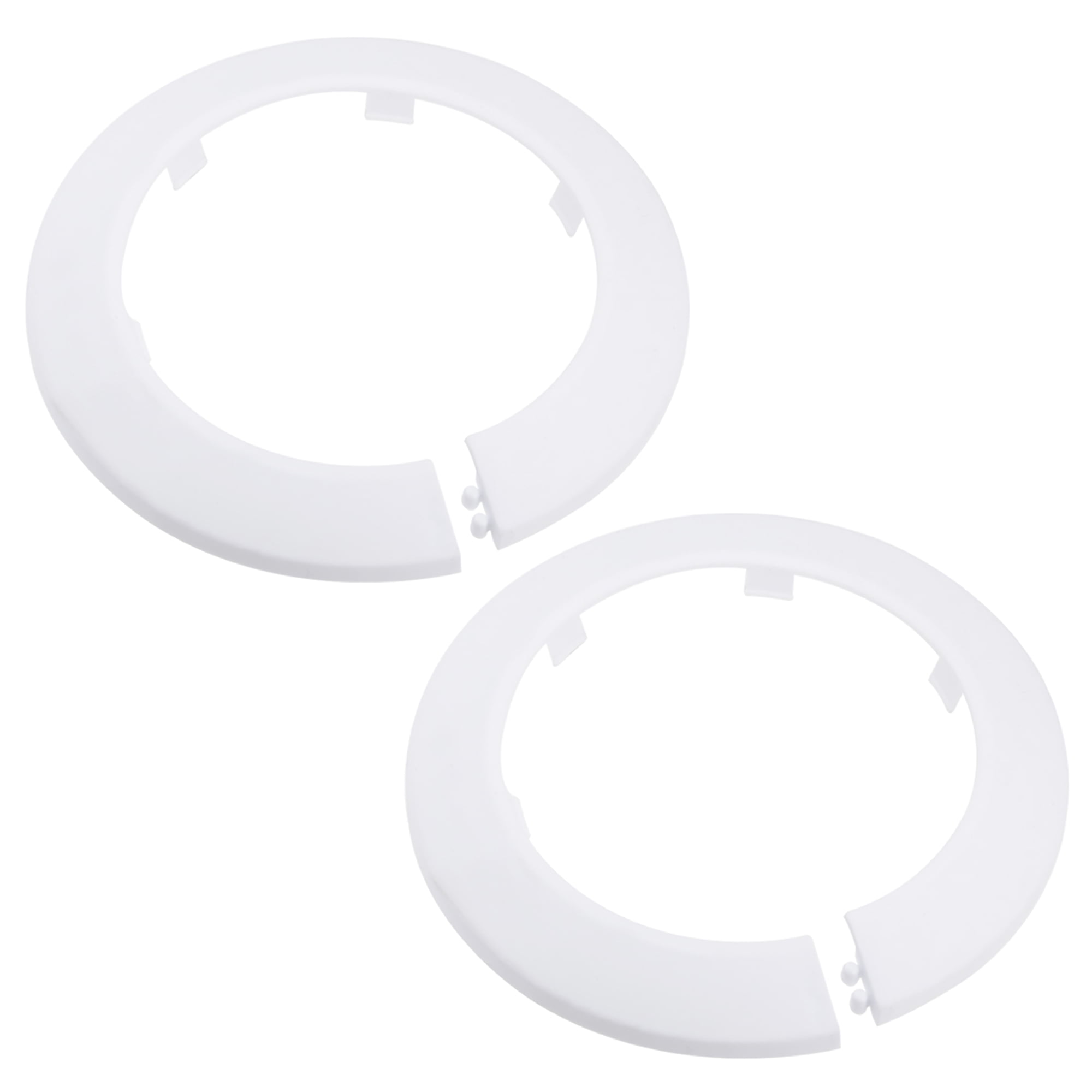 Uxcell 89mm PP Plastic White Water Pipe Cover Decoration 2 Pack