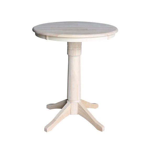 30" Round Pedestal Counter Height Table - Unfinished