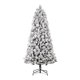 thumbnail image 5 of 6-foot snow-flocked artificial christmas tree: pre-lit hinged pine tree con 250 LED lights y metal stand - slim design para home, oficina, o party decor, 5 of 10