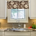 thumbnail image 2 of Yayeee Kitchen Valance Rod Pocket 54" x 18" Living Room Window Curtain, Brown Floral, 2 of 6