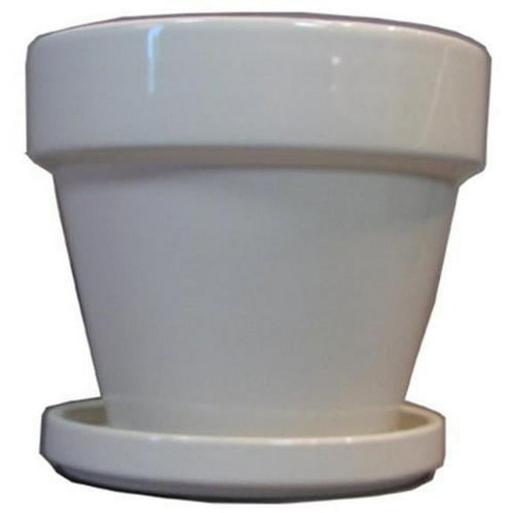 Border Concepts HI 7.5in White Ceramic Standard Pot