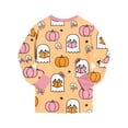 thumbnail image 6 of Gerichy Halloween Graphic Pajamas for Girls Boys Long Sleeve Crew Neck Blouses and Pants Pajama Set 2 Piece Kids Cute Everyday Sleepwear 2T-9T, 6 of 7