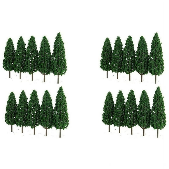 20Pcs Pine Trees 1:25 Model Train Railway Building Green Model Tree for O G Scale 1/25 Railroad Layout Scenery