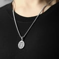 thumbnail image 3 of APSVO Silver Saint St Raphael Necklaces for Men Boys Stainless Steel Medal Pendant Chain Christian Religious Catholic Birthday First Communion Graduation Fathers Day Jewelry Gifts Teen Him Dad Kids, 3 of 5