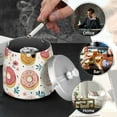 thumbnail image 4 of Yayeee Ashtray with Lid for Cigarette Smokeless Stainless Steel Home Ash Holder, Pink Donut, 4 of 7