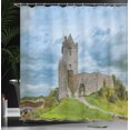 thumbnail image 3 of Ambesonne Irish Shower Curtain, Dunguire Castle Cloudy Sky, 69"Wx84"L, Pale Blue Lime Green, 3 of 4