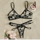 thumbnail image 4 of Gibobby Ropa sexy de mujer para sexo Conjunto de ropa interior de encaje para mujer, conjunto de ropa interior y ropa interior de encaje con correa, lencería sexy(Negro, M), 4 of 5