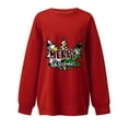 thumbnail image 4 of Costumes de Noël en Liquidation Mode Imprimée Blouse Ample à Manches Longues Col Rond Chandail Décontracté Hauts Chandail en Molleton Grande Taille pour Femmes, 4 of 5