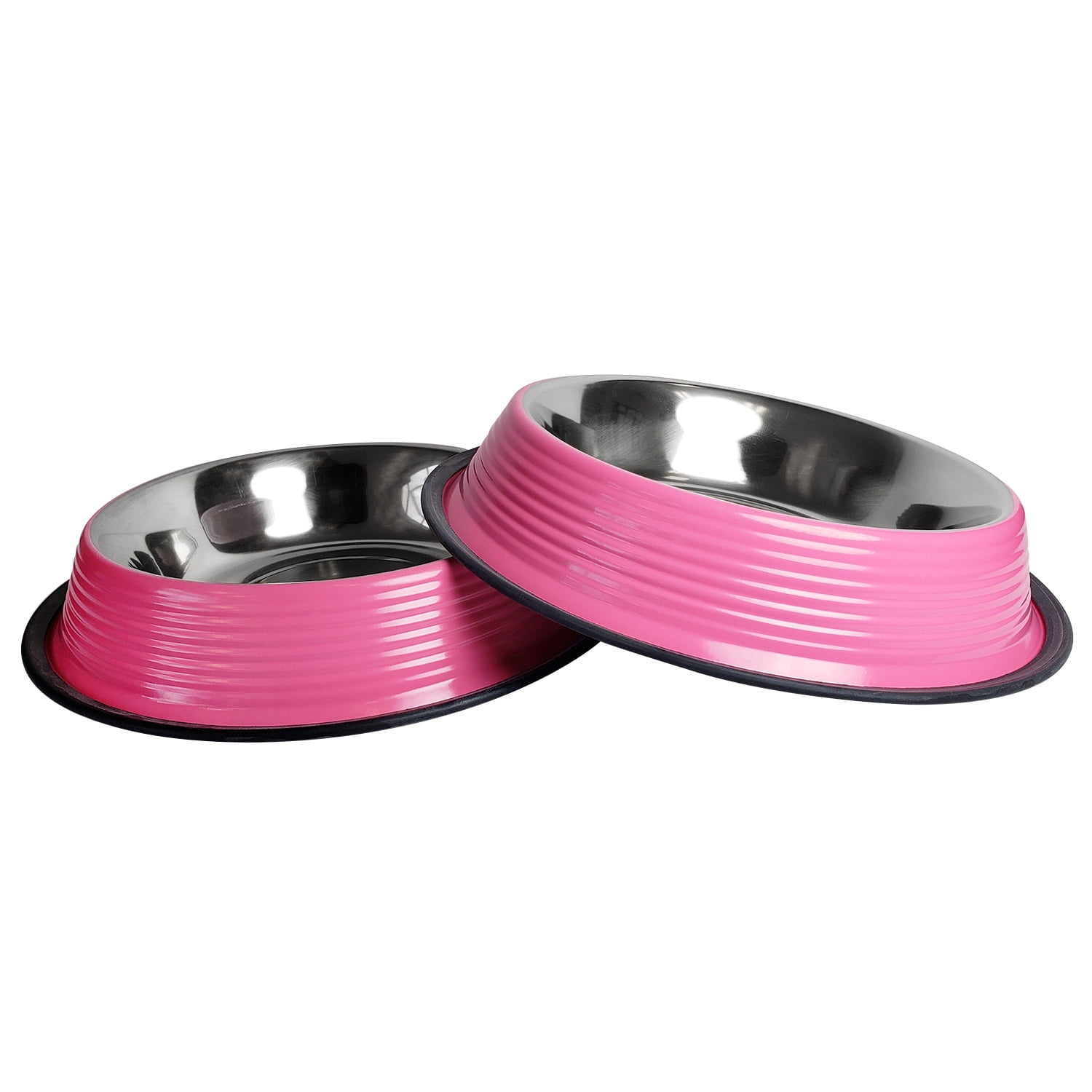 American Pet Supplies Dog Bowls, Set of 2 Non Skid & Non Tip Colored
