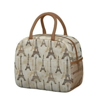 Cute Lunch Bag for Women Reusable Insulated Lunch Bags, Leakproof Cooler Food Lunch Tote Bag, Large Capacity Paris Theme Lunch Box for Work School Travel Picnic