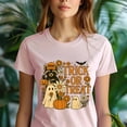 thumbnail image 5 of Trick or Treat Raccoon Ghost Pumpkin Halloween Graphic T-Shirt, Azalea, Size XL, 5 of 6