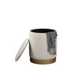 thumbnail image 5 of Ozman round 14 inch ottoman in beige, 5 of 5