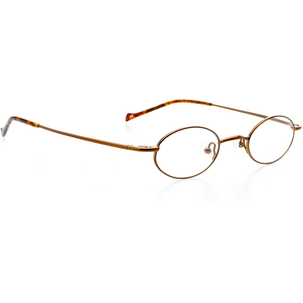 Optical Eyewear Oval Shape Metal Full Rim Frame Prescription Eyeglasses Rx Cocoa Walmart