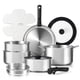 thumbnail image 1 of Juego de utensilios de cocina CAROTE de acero inoxidable, 14 piezas, negro de inducción, 1 of 6