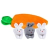 Three Bunnies in A Carrot Purse Easter Gift Fun Ornament Rabbit Doll