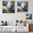 thumbnail image 4 of Designart "Marble River in Blue and Gold IV" Abstract Framed Wall Art - Gold Abstract Liquid Ink Hallway Framed Wall Art Decor, 4 of 6