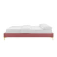 thumbnail image 4 of Platform Bed Frame, Queen Size, Velvet, Pink, Modern Contemporary Urban Design, Bedroom Master Guest Suite, 4 of 7