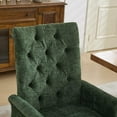 thumbnail image 2 of Hassch Mid-Century Modern Chenille Dining Chair, Club-Style Armchair with Diamond Tufted Back, Solid Wood Legs, Comfortable Upholstered Seat in Olive Green, 300lbs Weight Capacity, 2 of 10