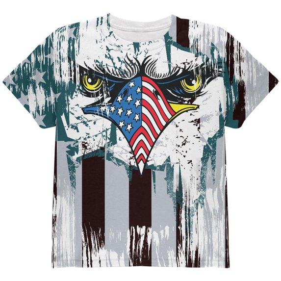 Patriotic Eagle of Philly All Over Youth T Shirt Multi YLG