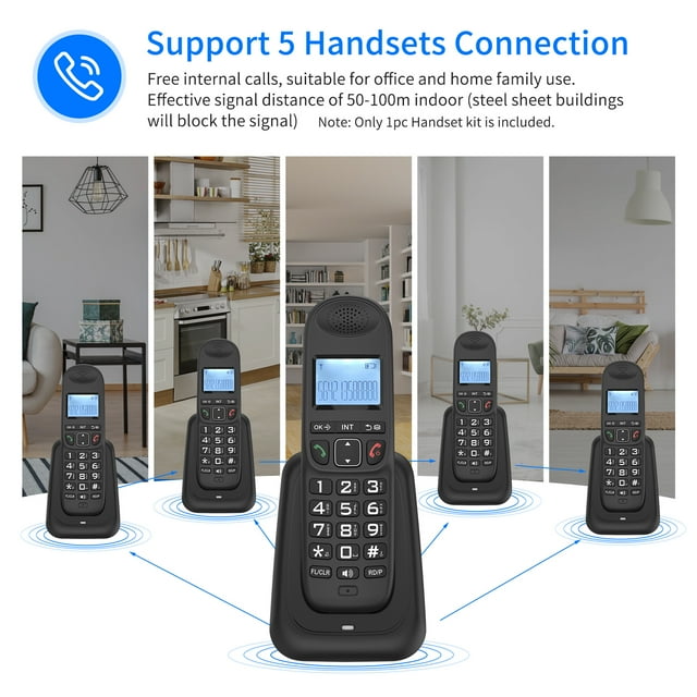 Telephone sets,Land Line With Book Hands-free Calls 3 Lines Display With 3 Lines Caller Support Display Caller 5 50 Book Lines Display Caller Support 5 Siuke Conference Call Mute