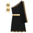 thumbnail image 6 of iixpin Mens Ancient Greek Toga Costume Roman Toga Caesar Dress Up Halloween Cosplay Outfits Black 3XL, 6 of 7