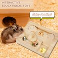 thumbnail image 5 of Thren Wooden Hamsters Foraging Toy Rabbit Puzzle Toy with 6 Food Holes Interactive Treat Dispenser Toy for Rabbits Bunny Rats,7" x 5.5" x 0.79", 5 of 8