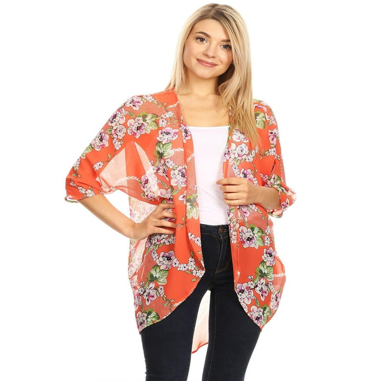 Sheer floral kimono clearance cardigan