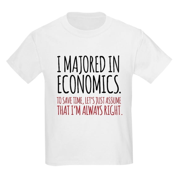 CafePress - Majored In Economics T Shirt - Light T-Shirt Kids XS-XL